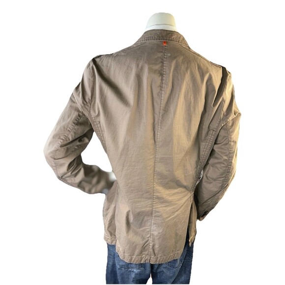 Hugo Boss Men Sz 46R Military Jacket Orange Label Cotton Canvas Sport Coat - Picture 5 of 15
